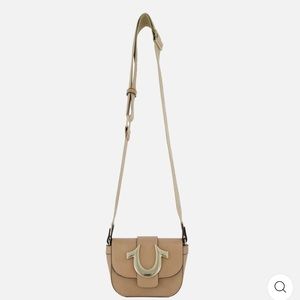 True Religion Mini Flap Crossbody beige color